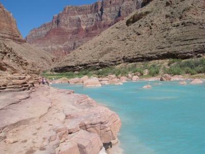 bright blue canyon river